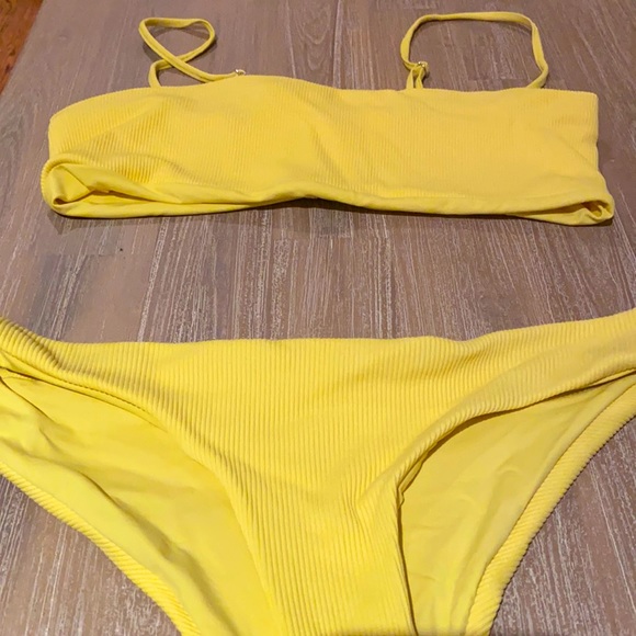 Ayra Swim Yellow Rib Bikini Set - Picture 2 of 5